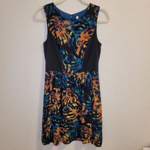 Kensie Women's Sleeveless  A-line dress, Black, Teal, Orange,Yellow Size M Lined
